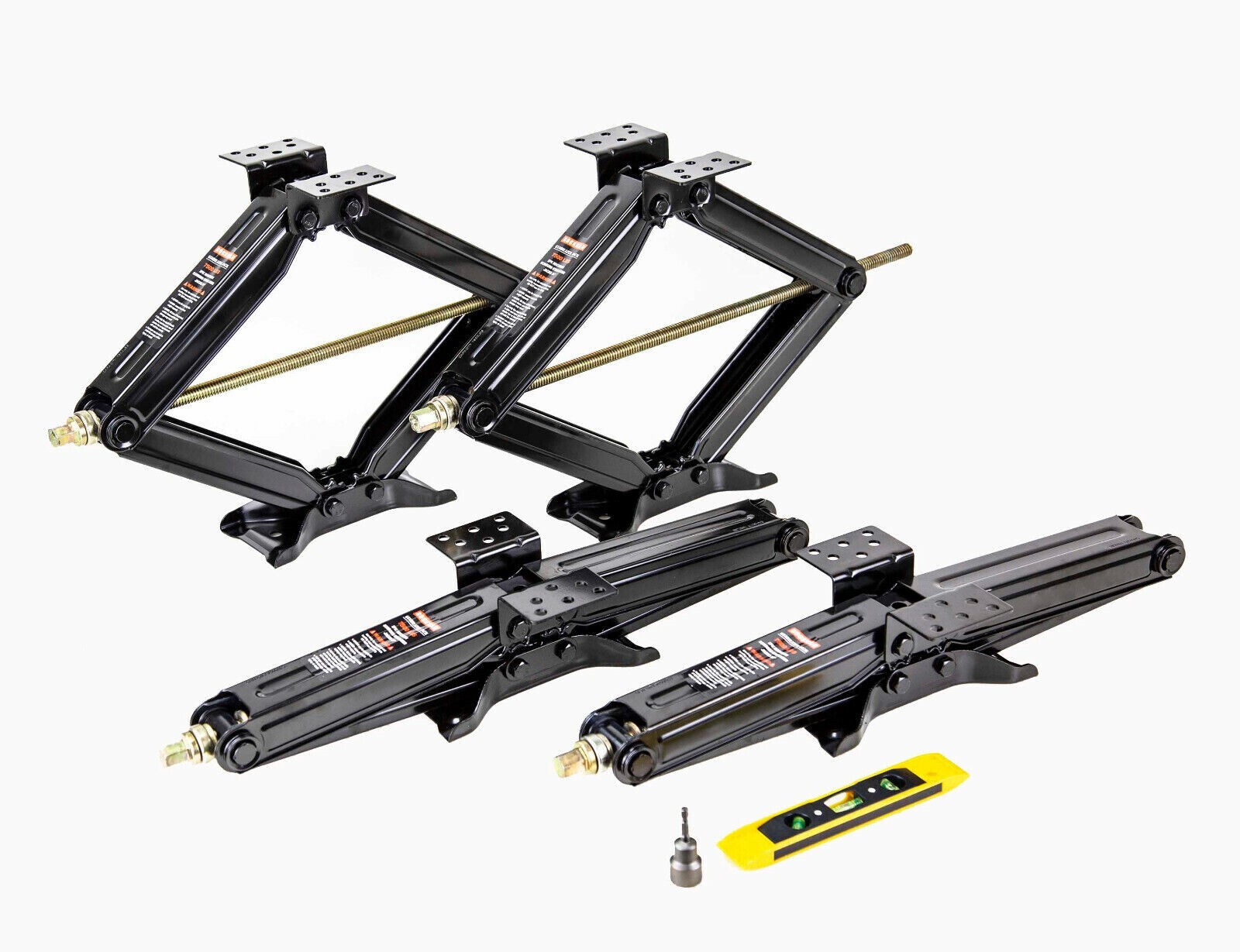 Set 4 Rockman RV Camper Stabilizer Jacks Leveling Scissor Jacks Kit 24″ 7500lbs