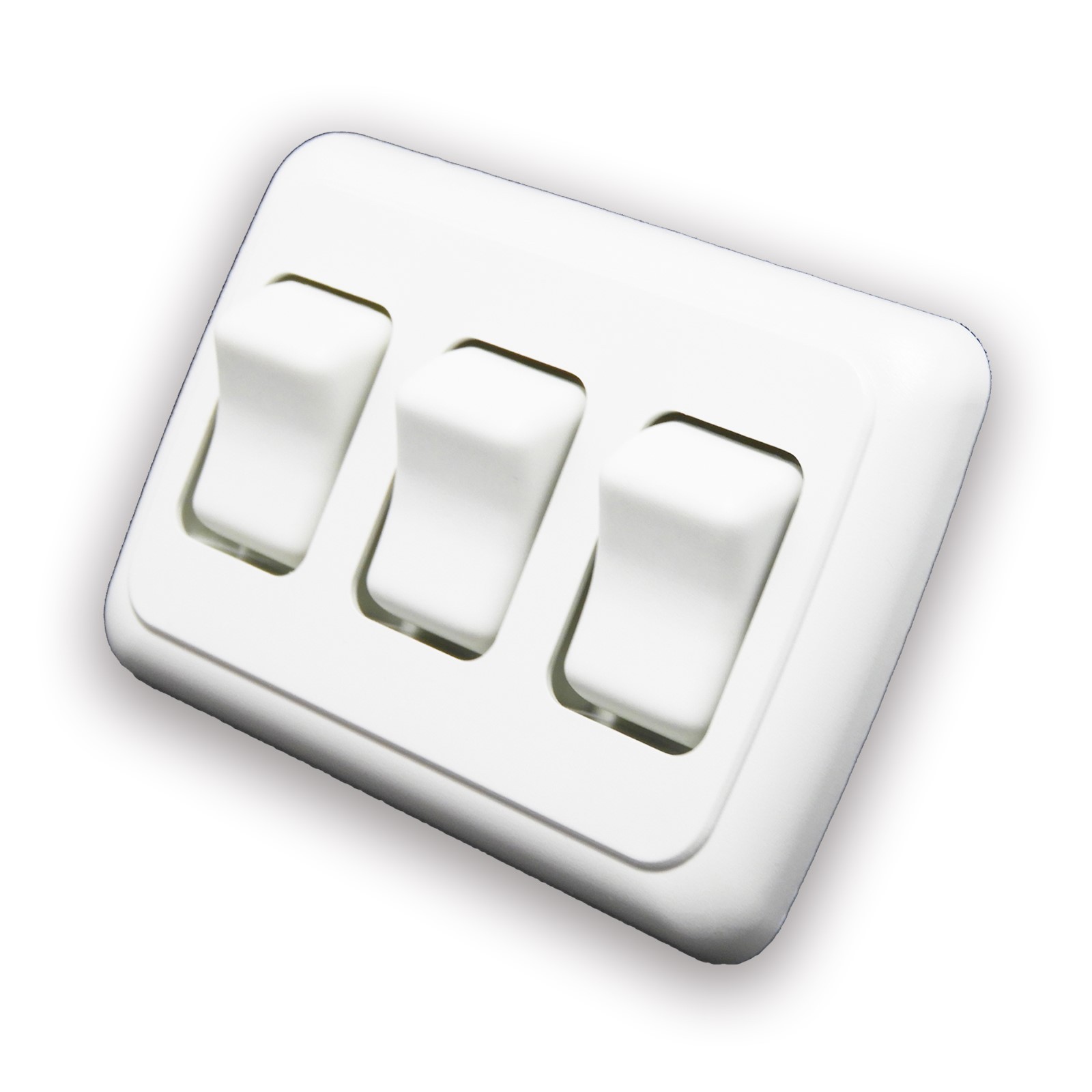 Triple 3 Gang On-Off 12 volt White Light Switch – RV Camper Trailer Marine Boat