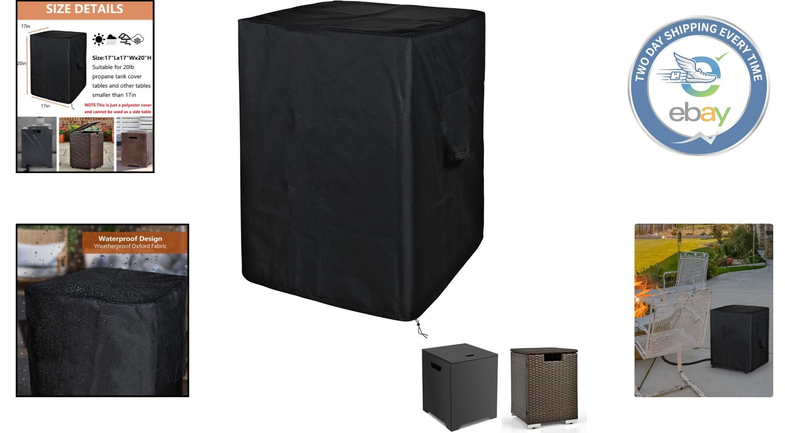 Weatherproof 600D Polyester Propane Table Cover – Fits Standard 20 lbs Tanks