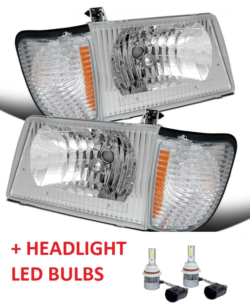 VISION CONDOR CLASS C 2002 2003 2004 HEADLIGHTS HEAD LAMPS SIGNAL LIGHT + LED RV