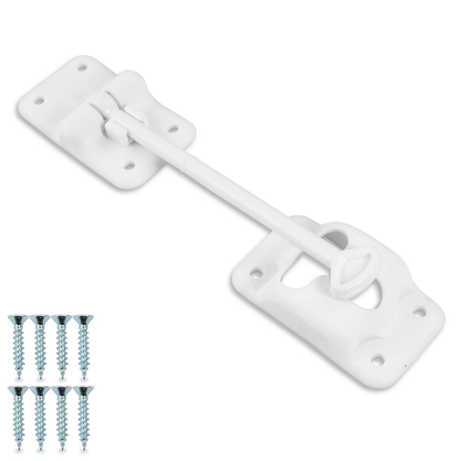 RV Trailer 6″ T-style Entry Door Catch Holder Plastic with Bracket White