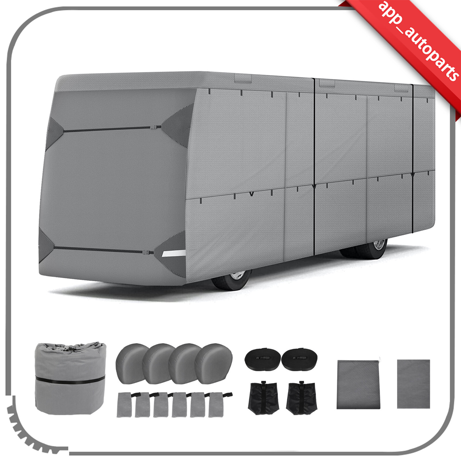 RV Cover 31-34Ft Class A Motorhome Cover Windproof & Waterproof Non-Woven Fabric