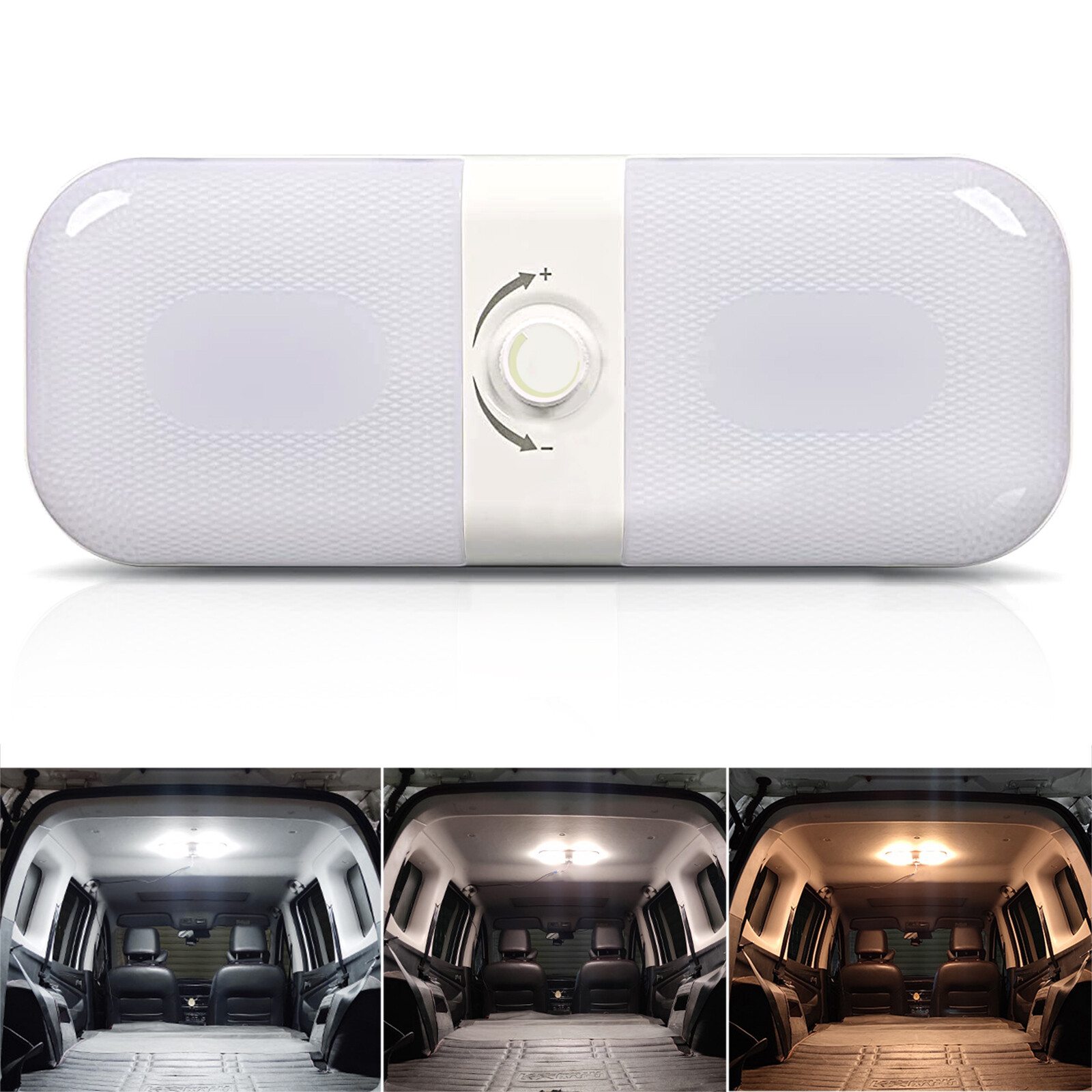Dimmable 1700LM 3 Color Light Interior12V24V 120Led Ceiling Dome Lamp RV Camper
