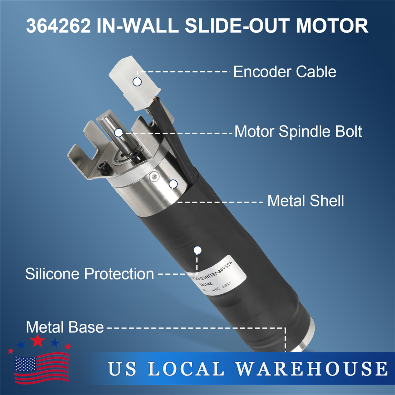 Replacement 42mm MID TORQUE IN WALL SLIDE OUT MOTOR 20561 364262
