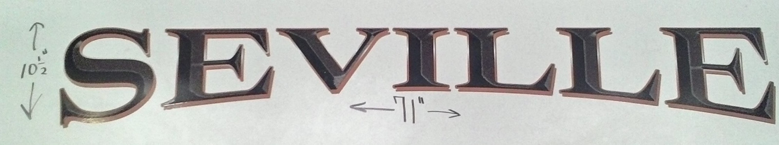 2PCS SEVILLE RV CAMPER MOTORHOME TRAILER DECAL BLACK COPPER EMBLEM 71X10 GRAPHIC