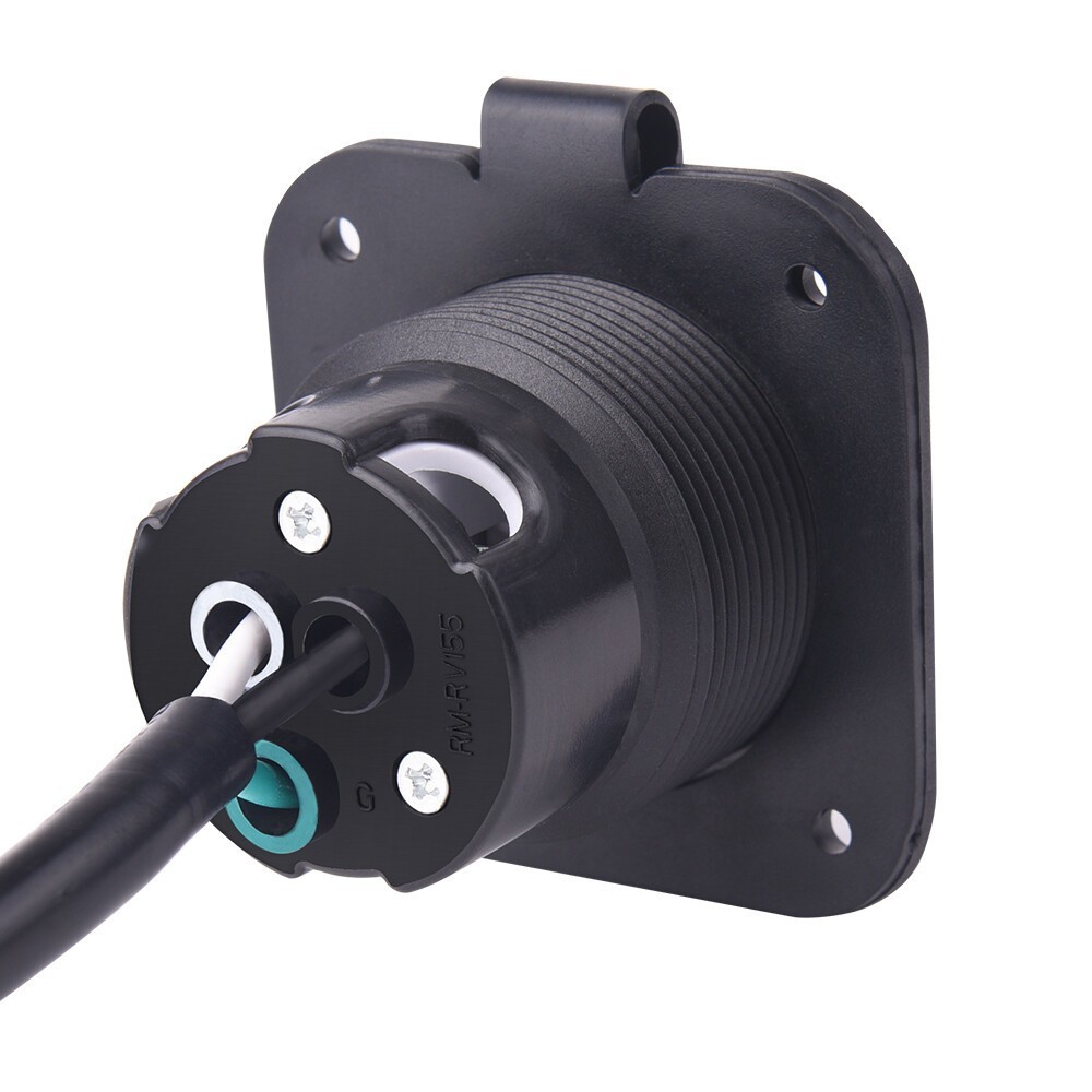 15A AC Port Plug 125V Shore Power Inlet w/ Integrated 18″ Cord for Boat Marine