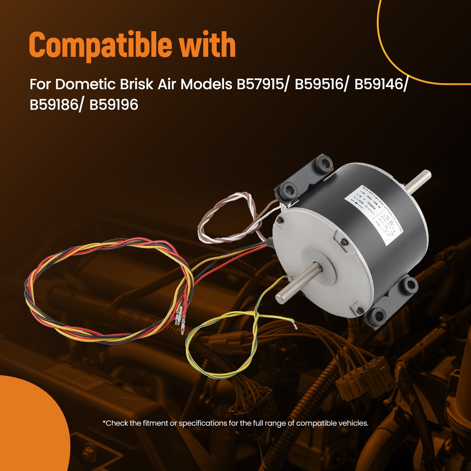 AC Fan Motor for for Dometic Brisk Air Models B57915/ B59516 3315332.005