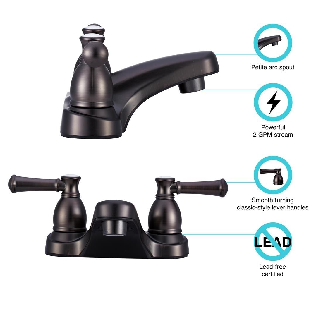 Dura Designer Plastic Venetian Bronze Low-Arc Lavatory Faucet w/ Levers Handles
