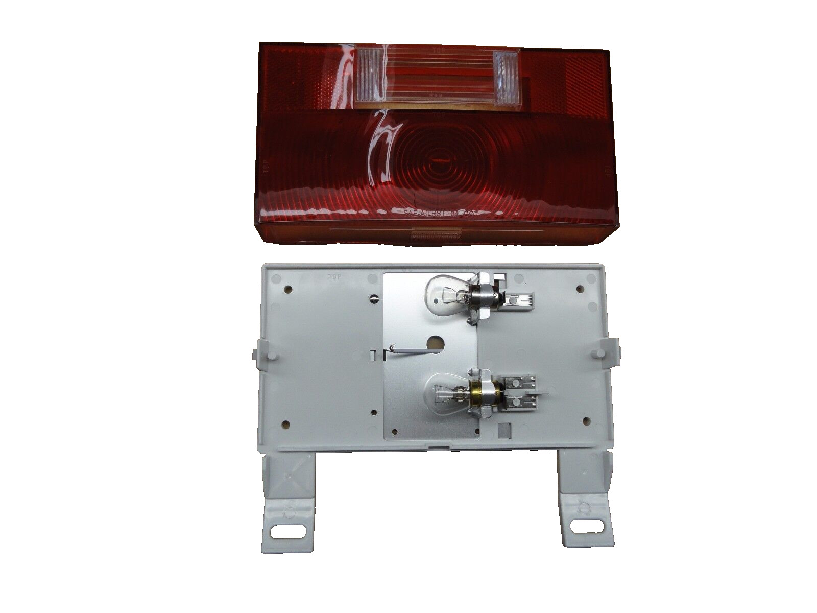 RV/Trailer Square Corner Complete Taillight with License Plate Bracket V25914