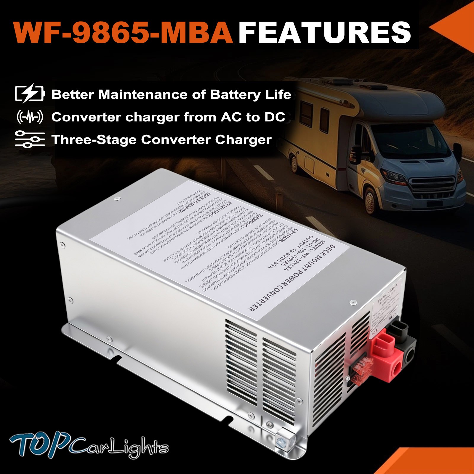 WF-9865-AD 65 Amp Power Converter For RV Trailer Camper WF-9865 WF-9865-MBA