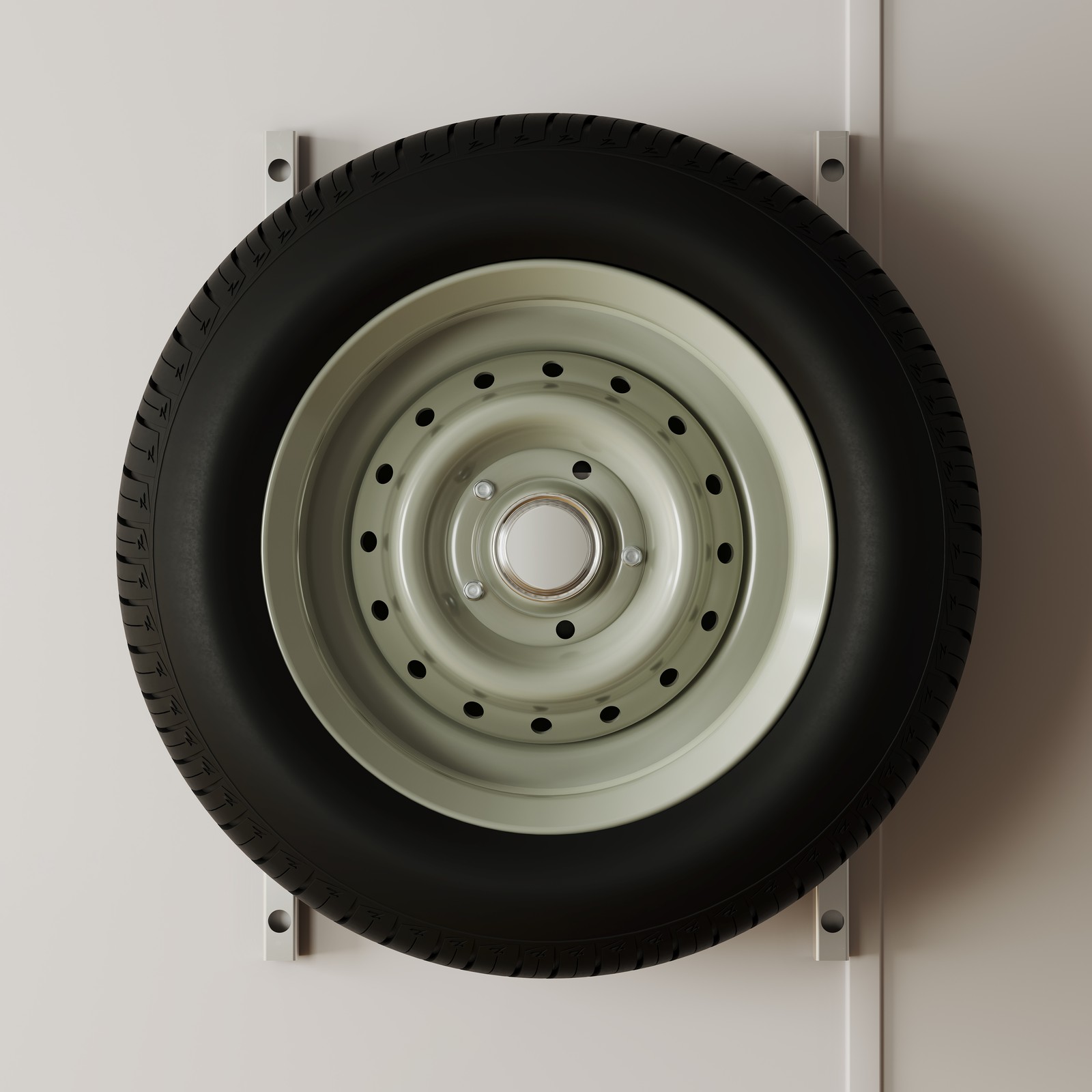 16″ Stud Spacing Trailer Mount H-Mount Spare Tire Carrier 5-Lug Wheel, Aluminum