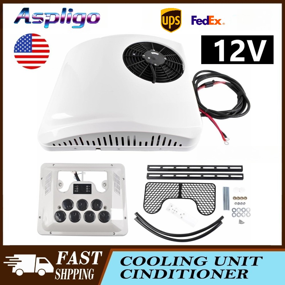 Aspligo 12V Cooling Only Air Conditioner Rooftop Electric AC Unit for RV Caravan