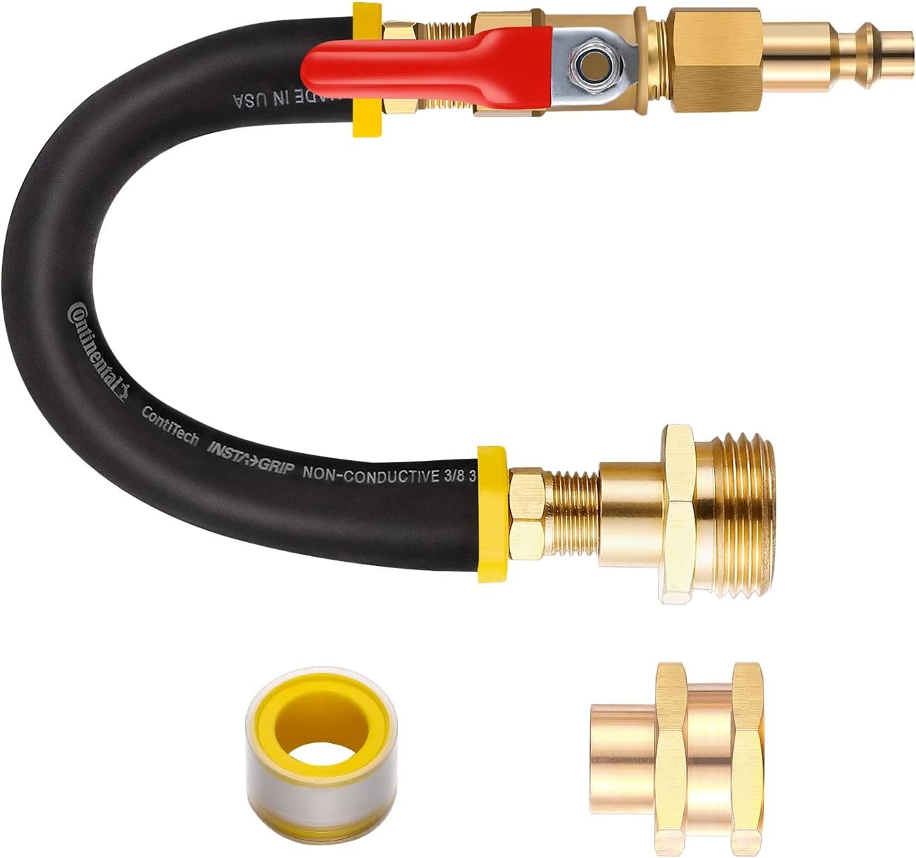 RV Winterizing kit & Sprinkler Blowout 5/8 inches, Black, Gold, Silver