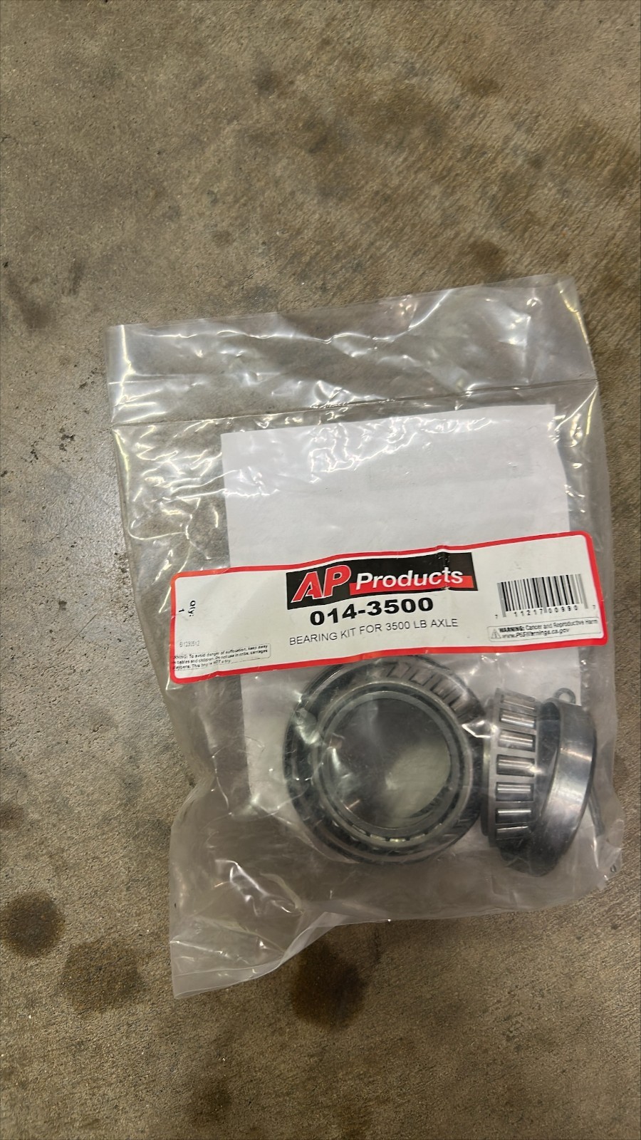 AP Products 014-3500 Bearing Kit For 3500 Lb Axle