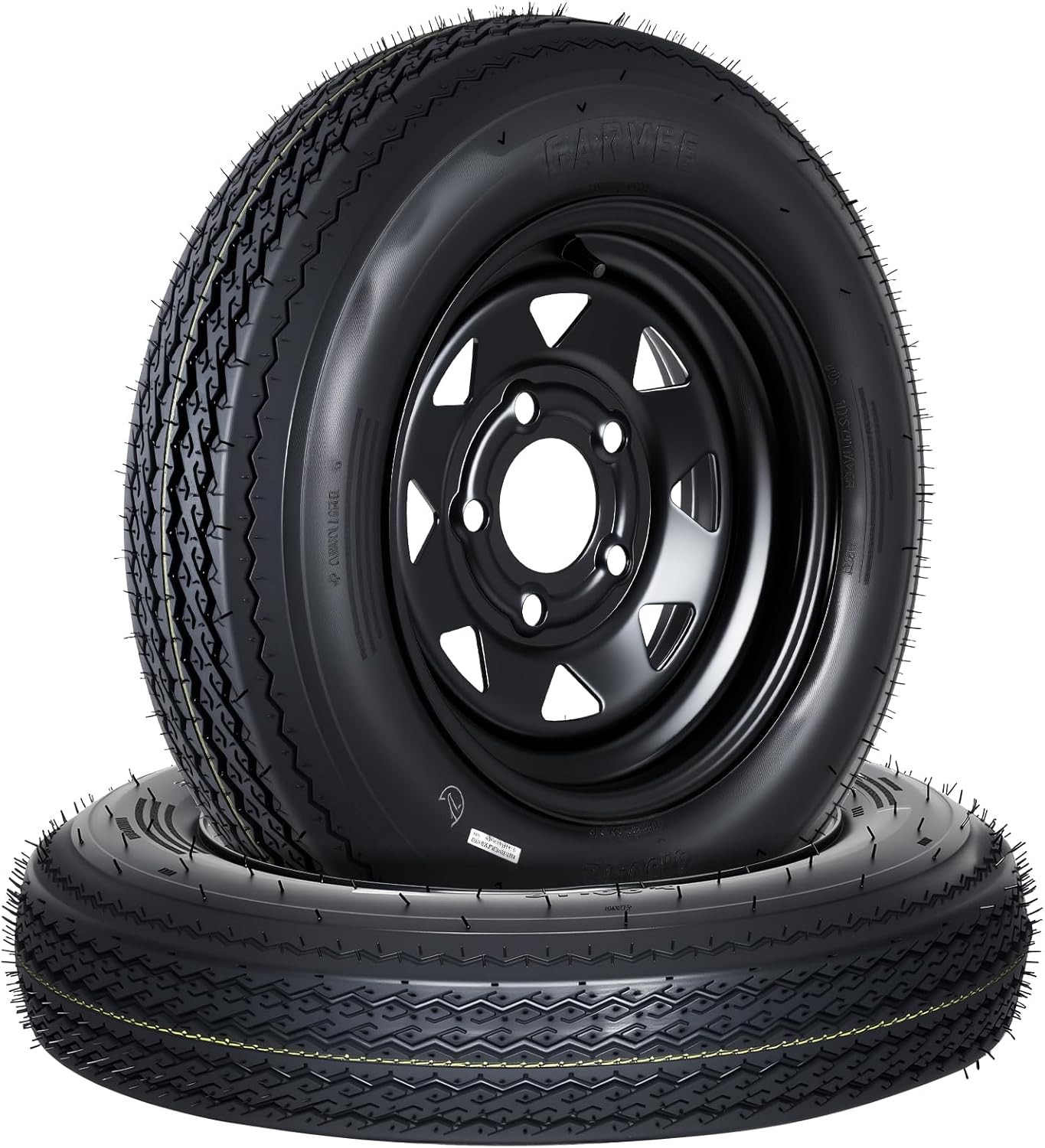 2 PCS Trailer Tires 4.80-12 4.8×12 Highway Boat Tires Load Range C 5 Lug on 4.5″