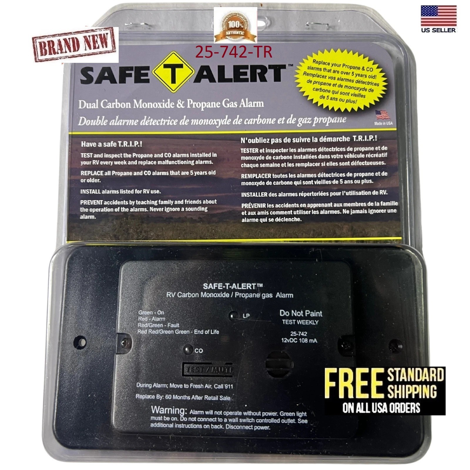 MTI Industry 25-742-BL-TR Safe-T-Alert LP & CO ALARMS & DETECTORS RV