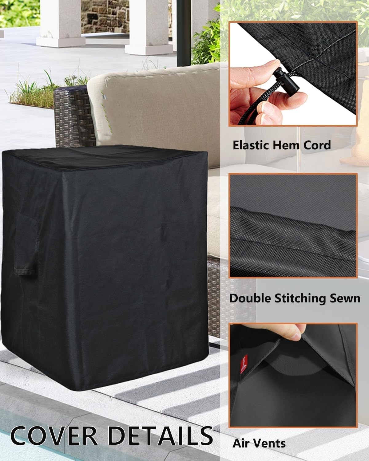 Durable Waterproof Cover for 20 lbs Propane Tank Table – 600D Polyester 17″x17″