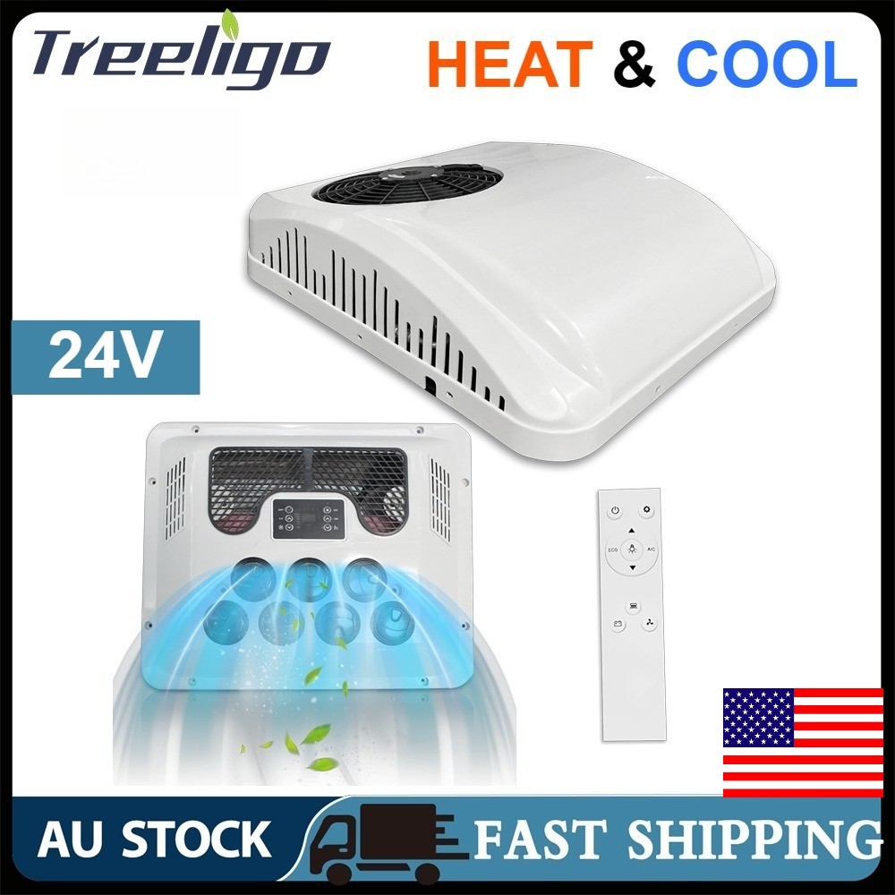 Treeligo 24V Cool&Heater Air Conditioner RV Rooftop Electric AC Unit for Caravan