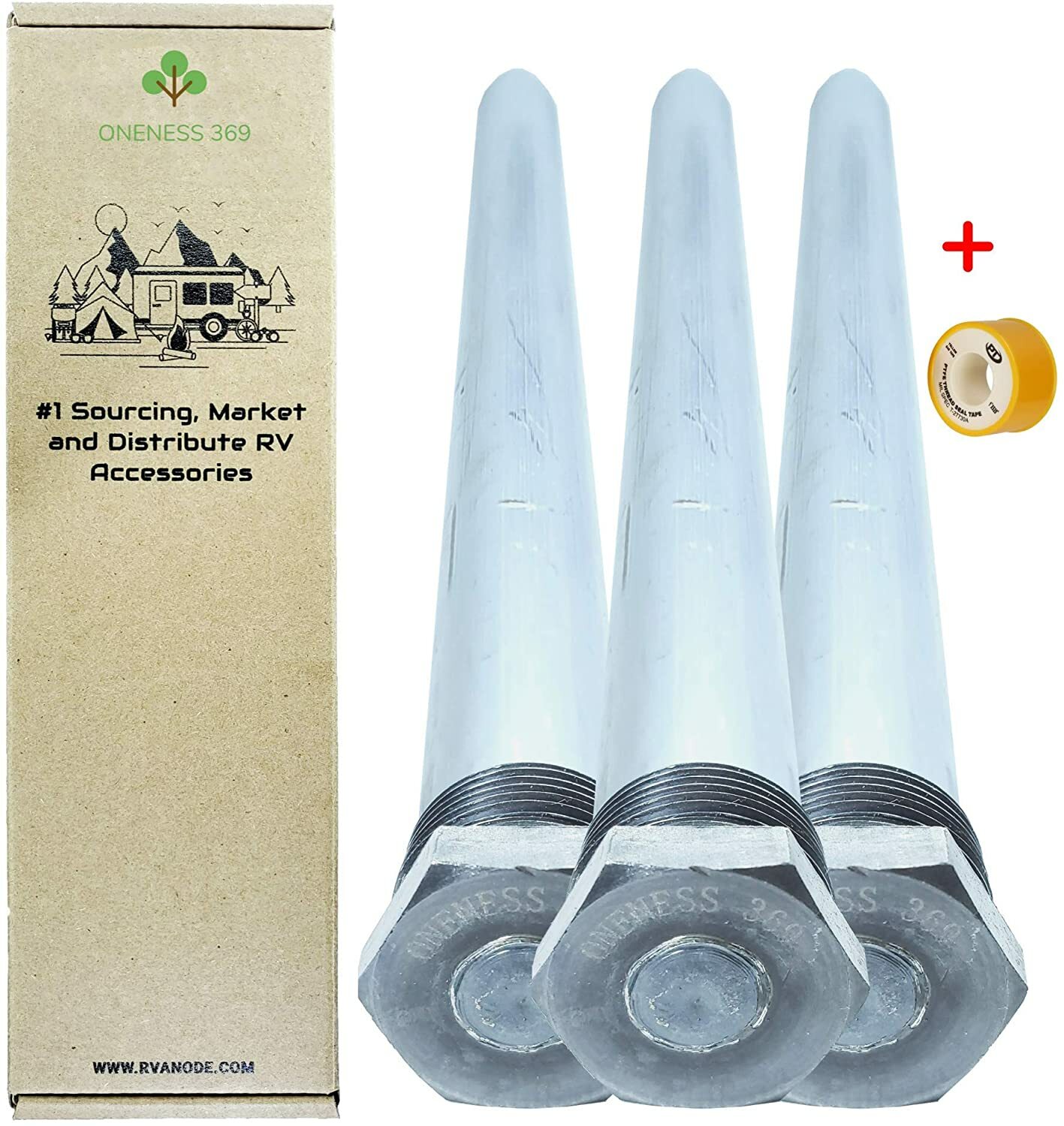 ONENESS 369 (3 Pack) RV Water Heater Anode Rod Suburban 9.25 in x 3/4 in NPT