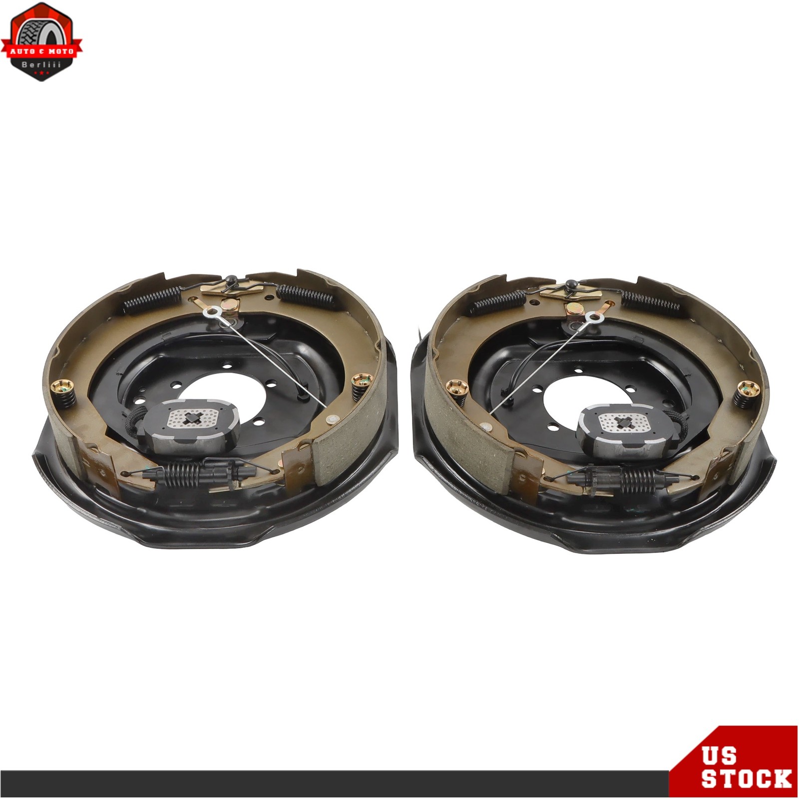 Electric Trailer Brake Assembly For 7000 lbs Axle 12″ x 2″ Self-Adjusting 1 Pair