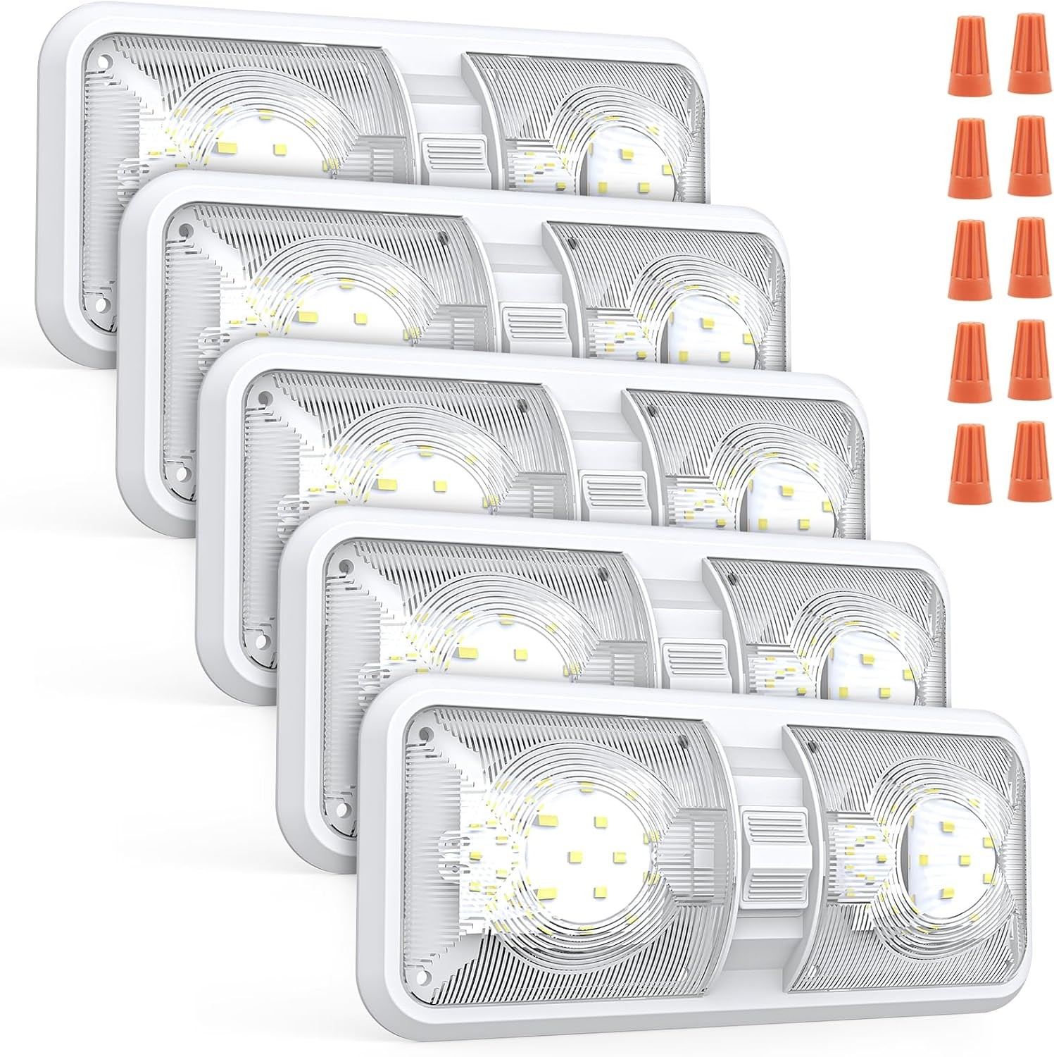 RV LED Interior Lighting 12V Bulbs (Natural White Light, 4000K-4500K, 5-Pack).