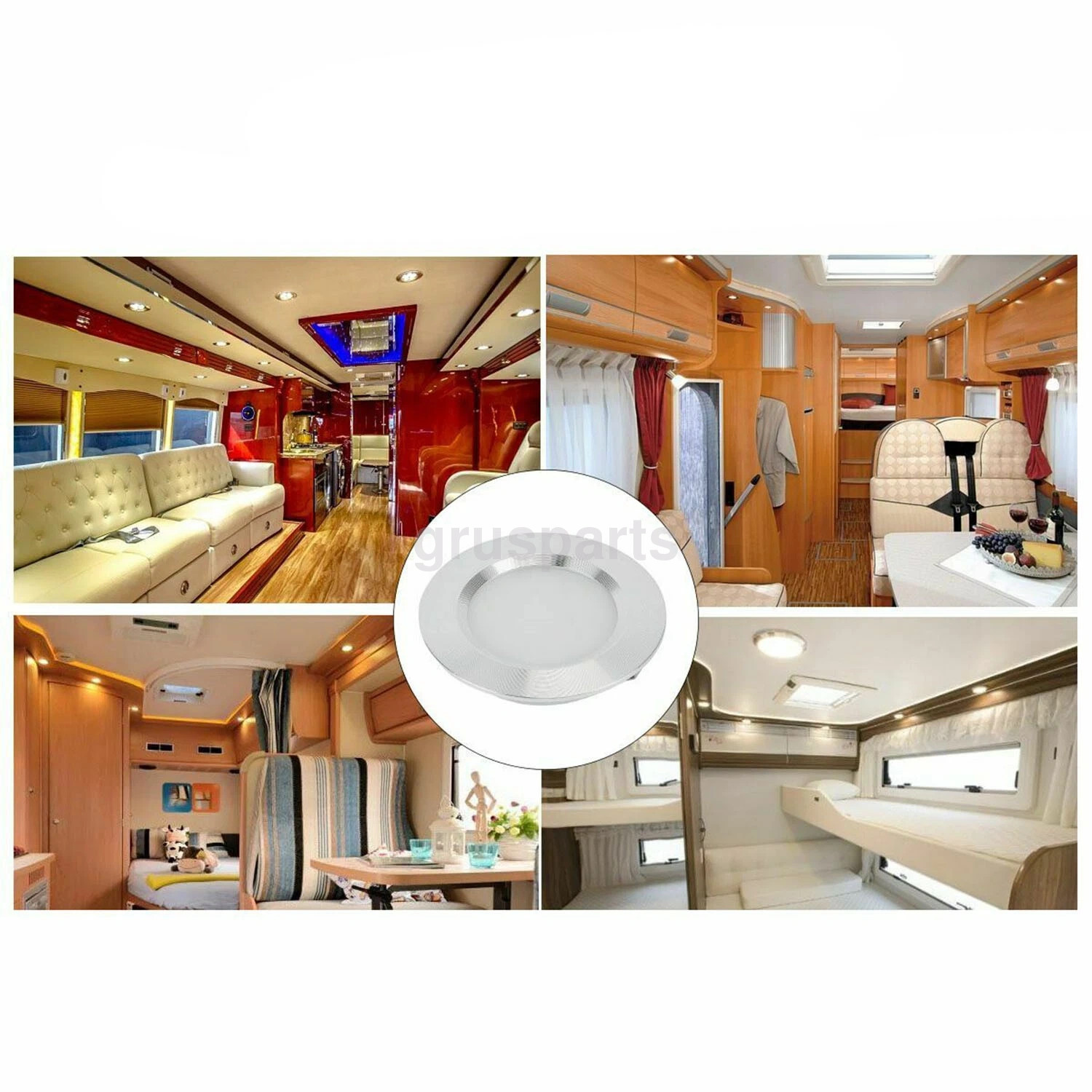 (6)12V LED Lights Recessed Ceiling light For RV Camper Interior 6000K Cool White