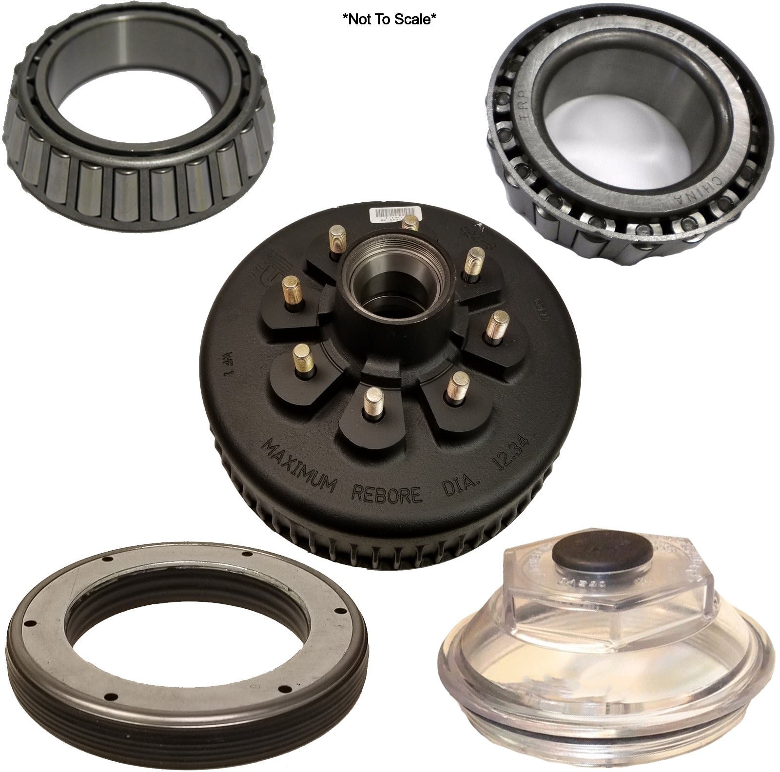 Dexter Drum 8K oil bath 9/16″ stud 4.75″ pilot hole 12.25″ x 3.375 With Bearings