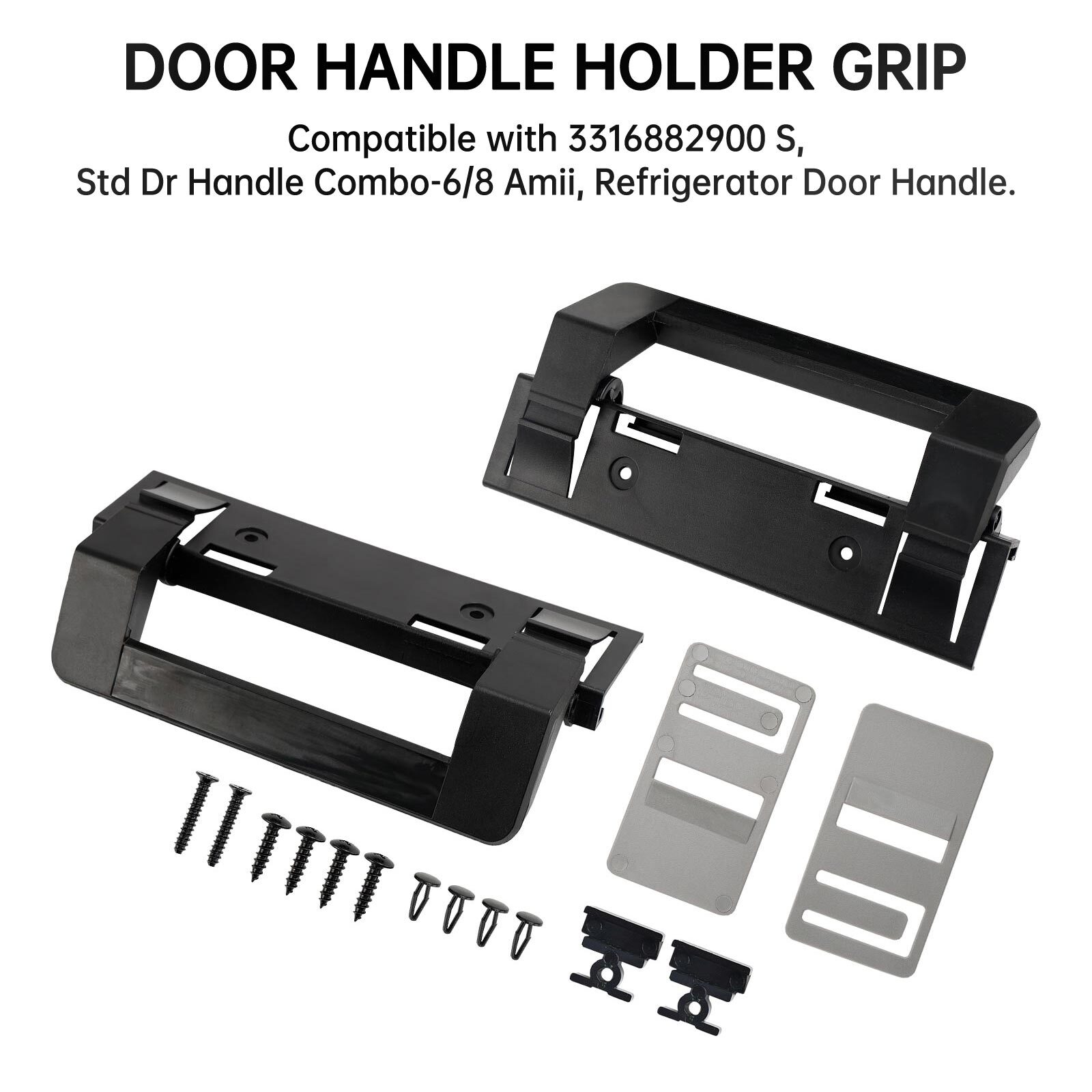 2×RV Refrigerator Door Handle Holder Grip BLK Hardware For Dometic 3316882900 US