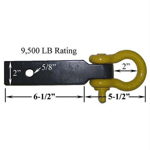 9500LBS Shackle Clevis 2 Hitch Receiver Recovery D-Ring