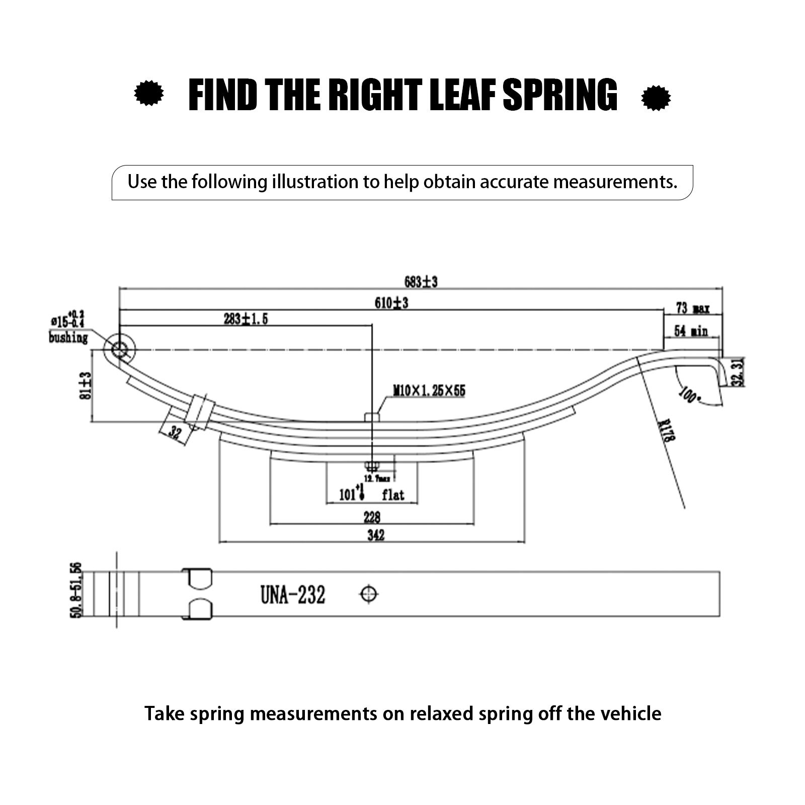 2PCS 5 Leaf Slipper Trailer Leaf Spring Set For 3500lbs Cap for 7000lbs 7K Axle