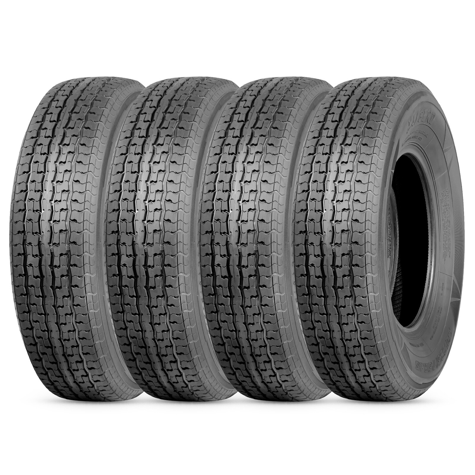 Set 4 ST225/75R15 Trailer Tires 10PR 225 75 15 Load Range E Radial Heavy Duty