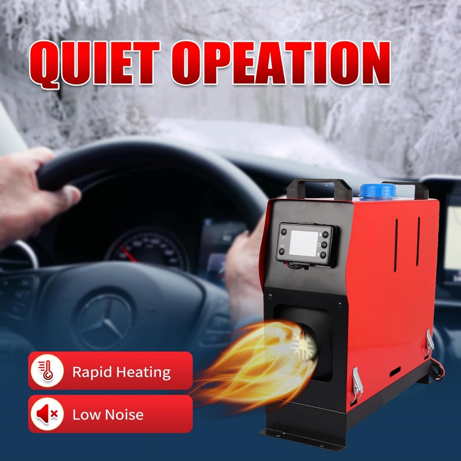 8Kw 12V/24V 110V Diesel Air Heater Bluetooth APP Control for Garage Camper Van