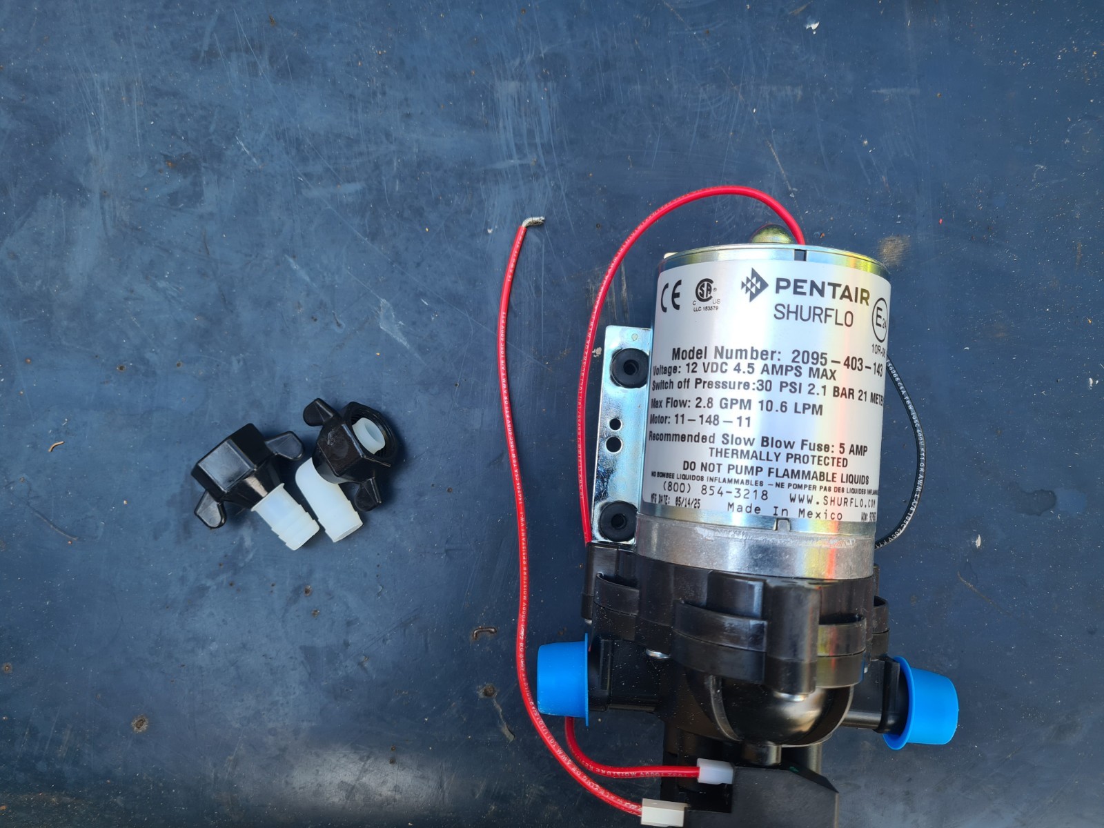 PENTAIR SHURFLO 30psi Water Pump. 2095-403-143. 30psi 10.6 LPM . New Unused.
