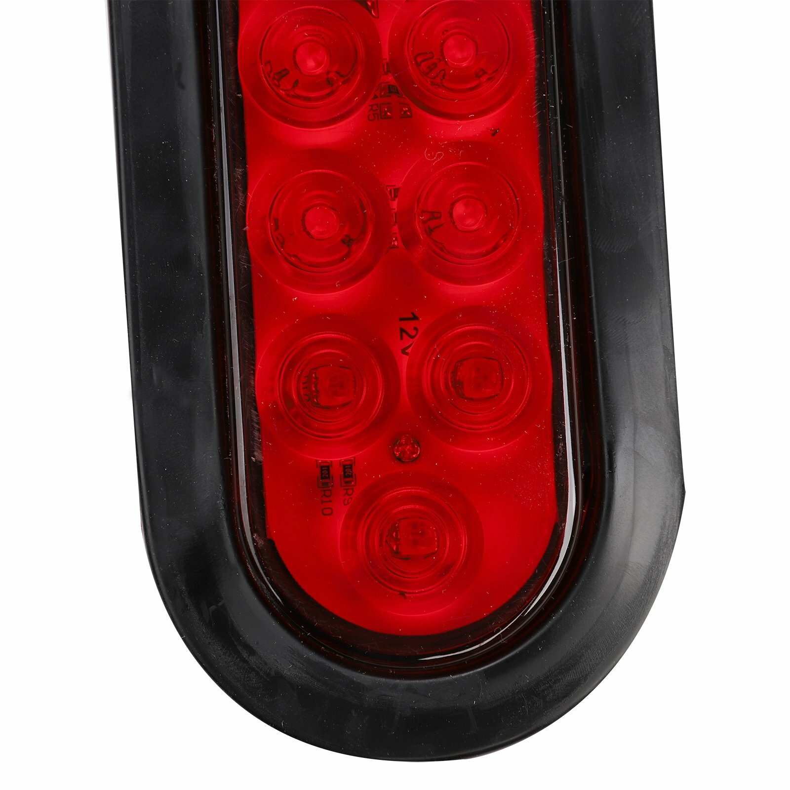 4x Red+2x White 6″ Oval 10 LED Trailer Truck Reverse Back Up Lights Flush Mount