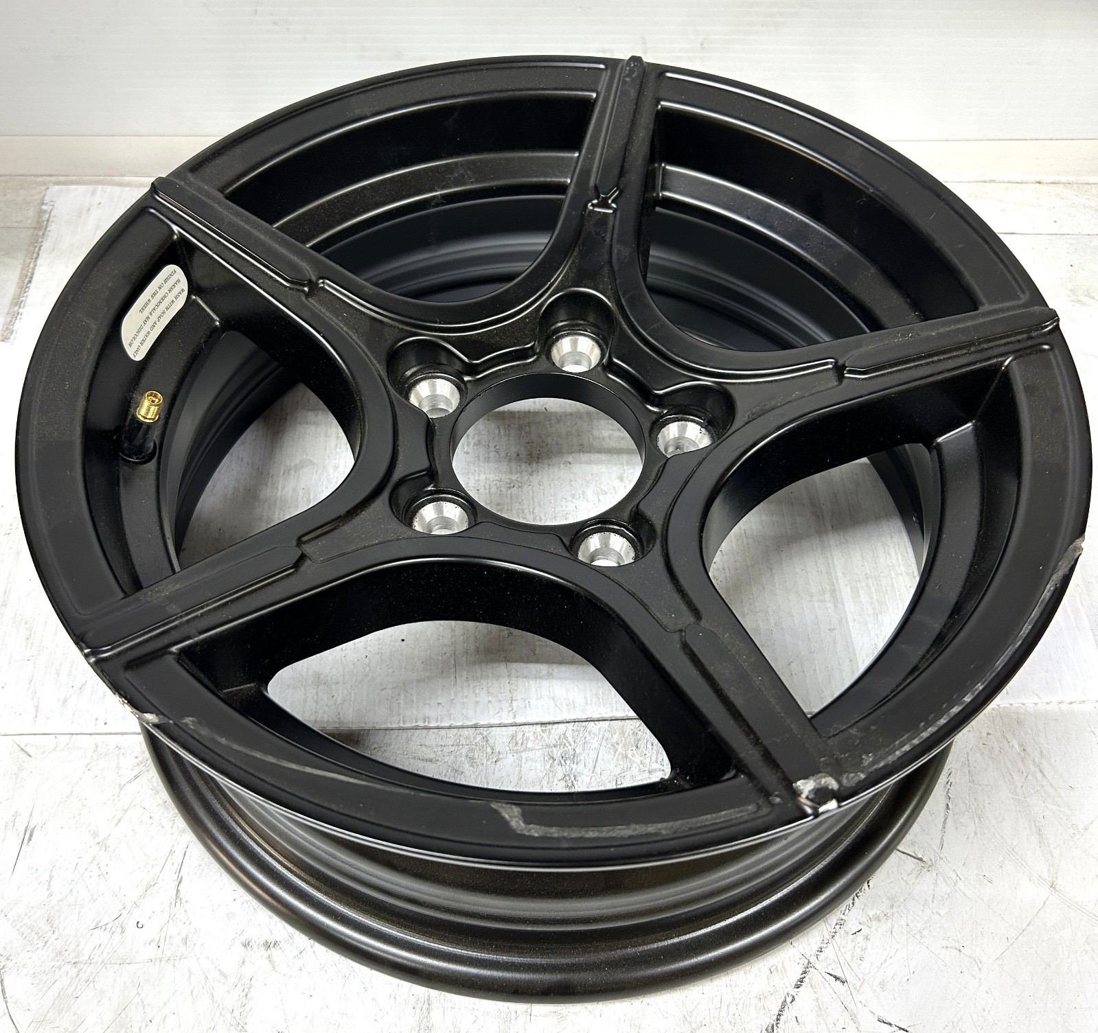 14X5 5 Lug Matt Black Machined Aluminum Trailer Wheel 58491-145545 MB