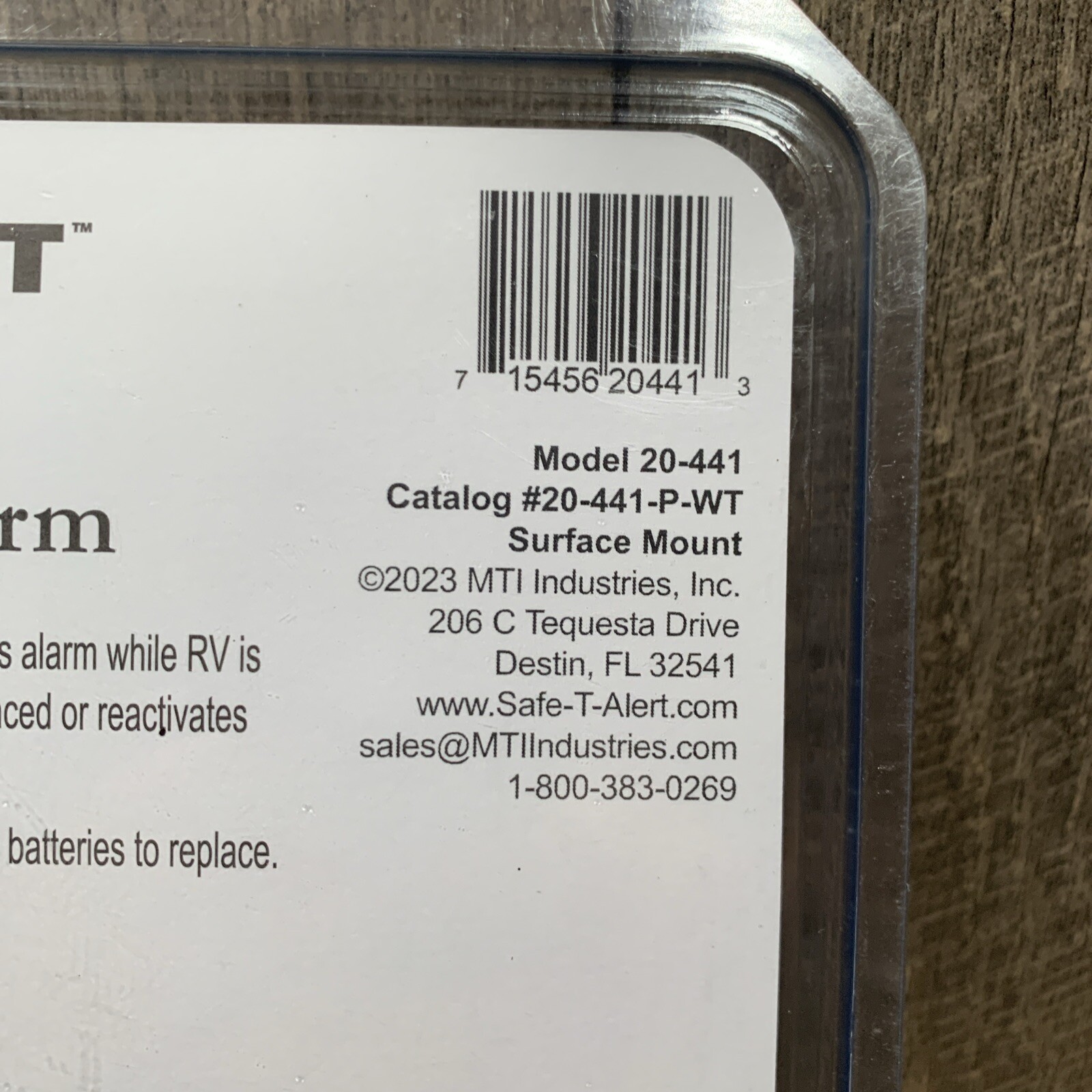 Safe-T-Alert Mini Series Wired-In Propane Gas Detector Alarm Model 20-441-P-WT