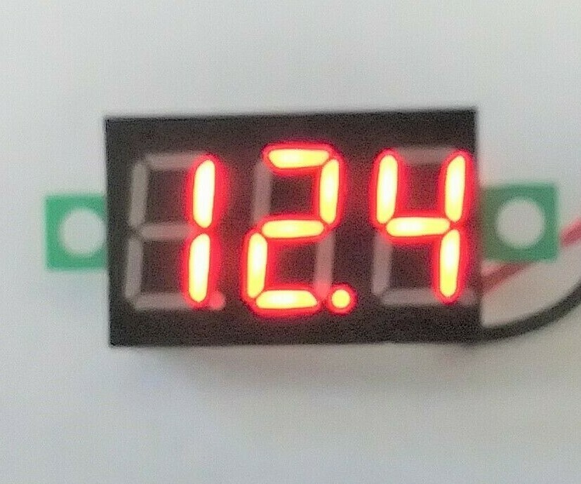 BBT 2 Wire Red LED 12 volt Mini Digital RV Volt Meter