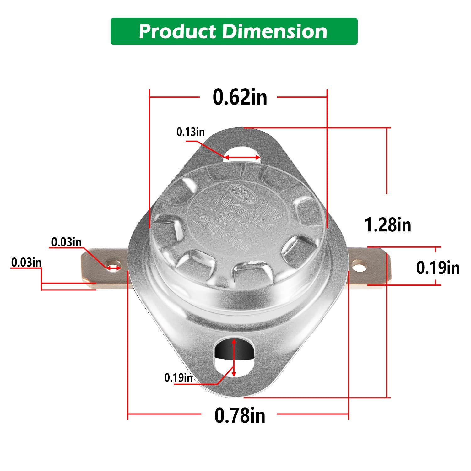 for Atwood RV Furnace Heaters 37022 /36176 High-Temperature 190°F Limit Switch