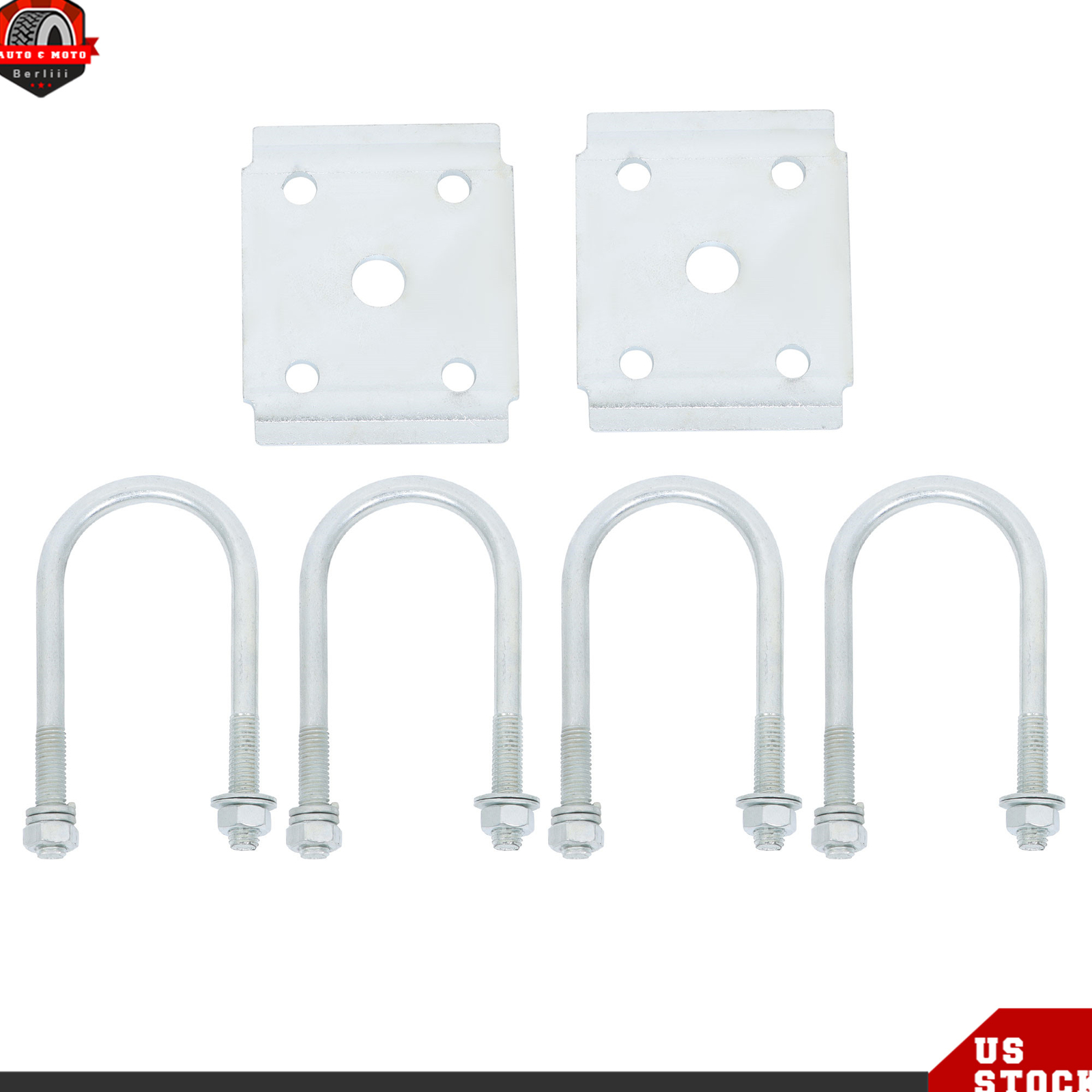 2000lbs 3 Leaf Spring 4000lbs Single Trailer Axle Suspension & U-bolt Hanger Kit