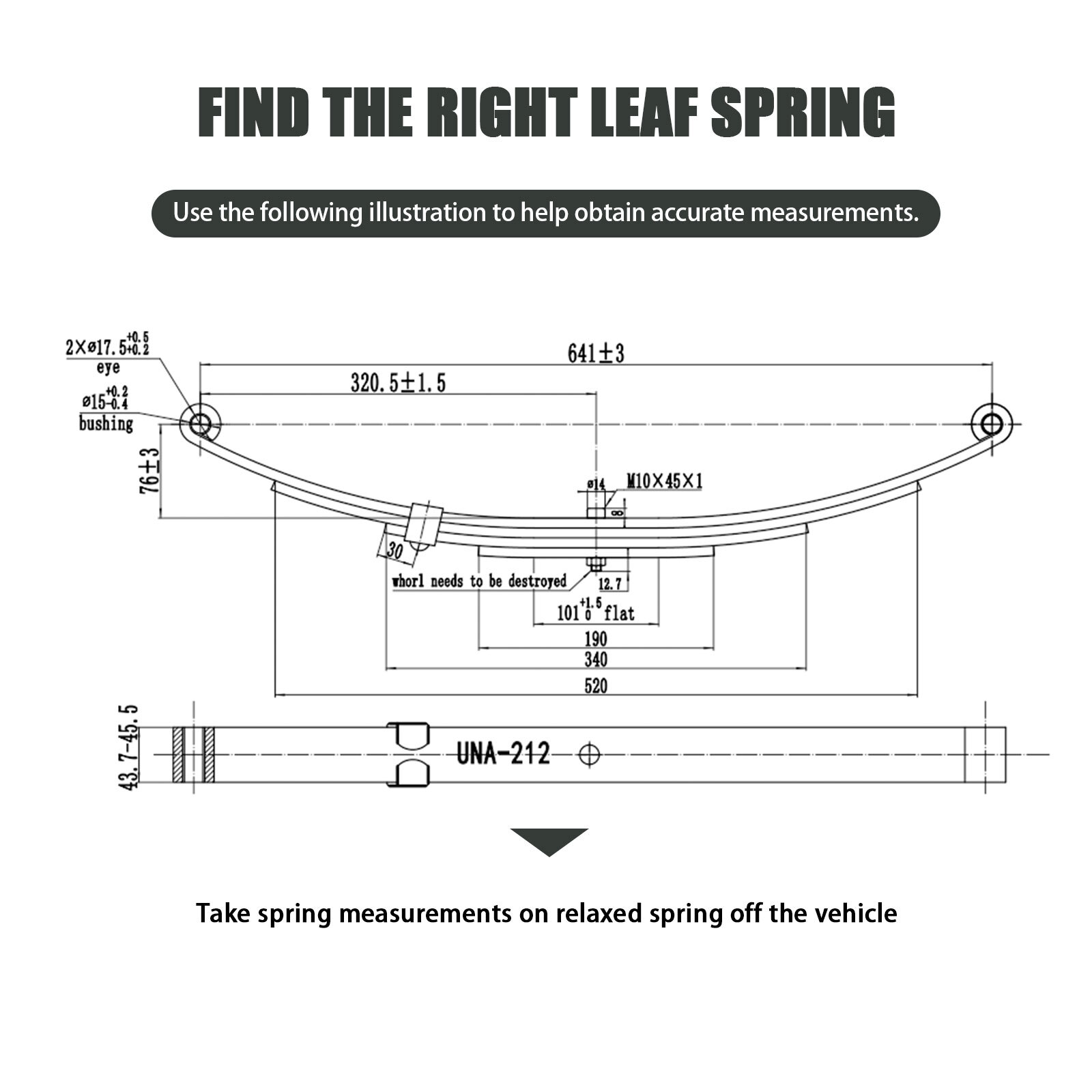 3500lbs Single Trailer Axle Suspension Set Include Leaf Springs & U-bolt