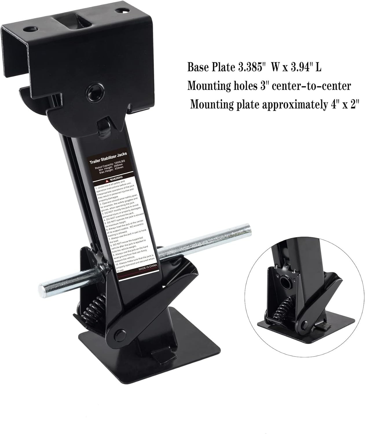 Compact & Reliable Trailer Stabilizer Jacks – 1000 lbs Static Capacity, 2 Pack