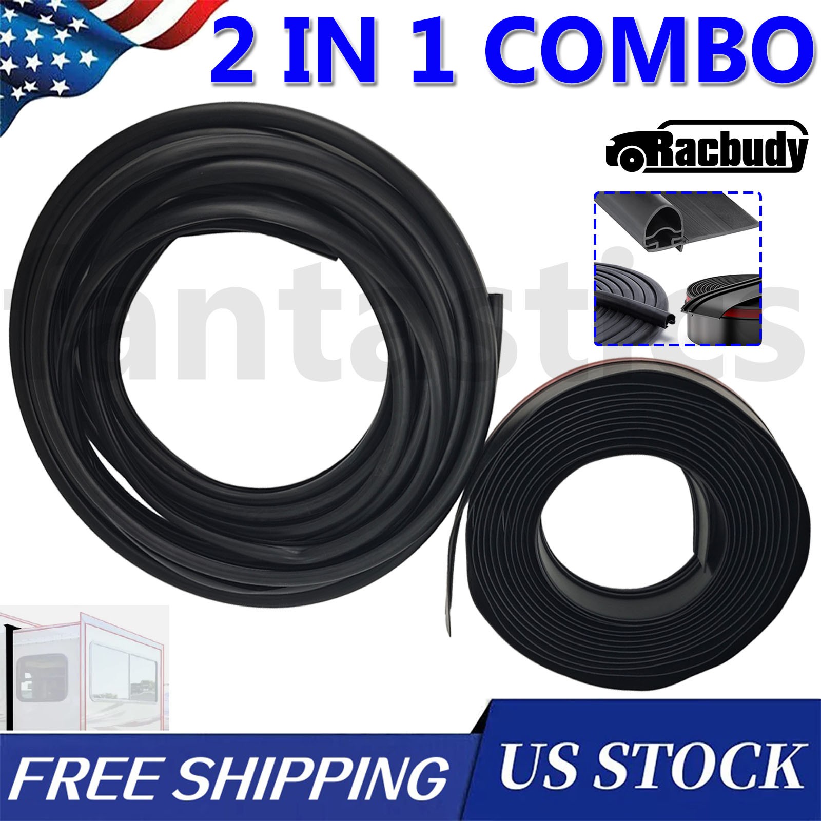 RV Slide Out Seal Kit, Combo RV Slide Out Black Rubbers 018-312-EKD + 018-341 EK