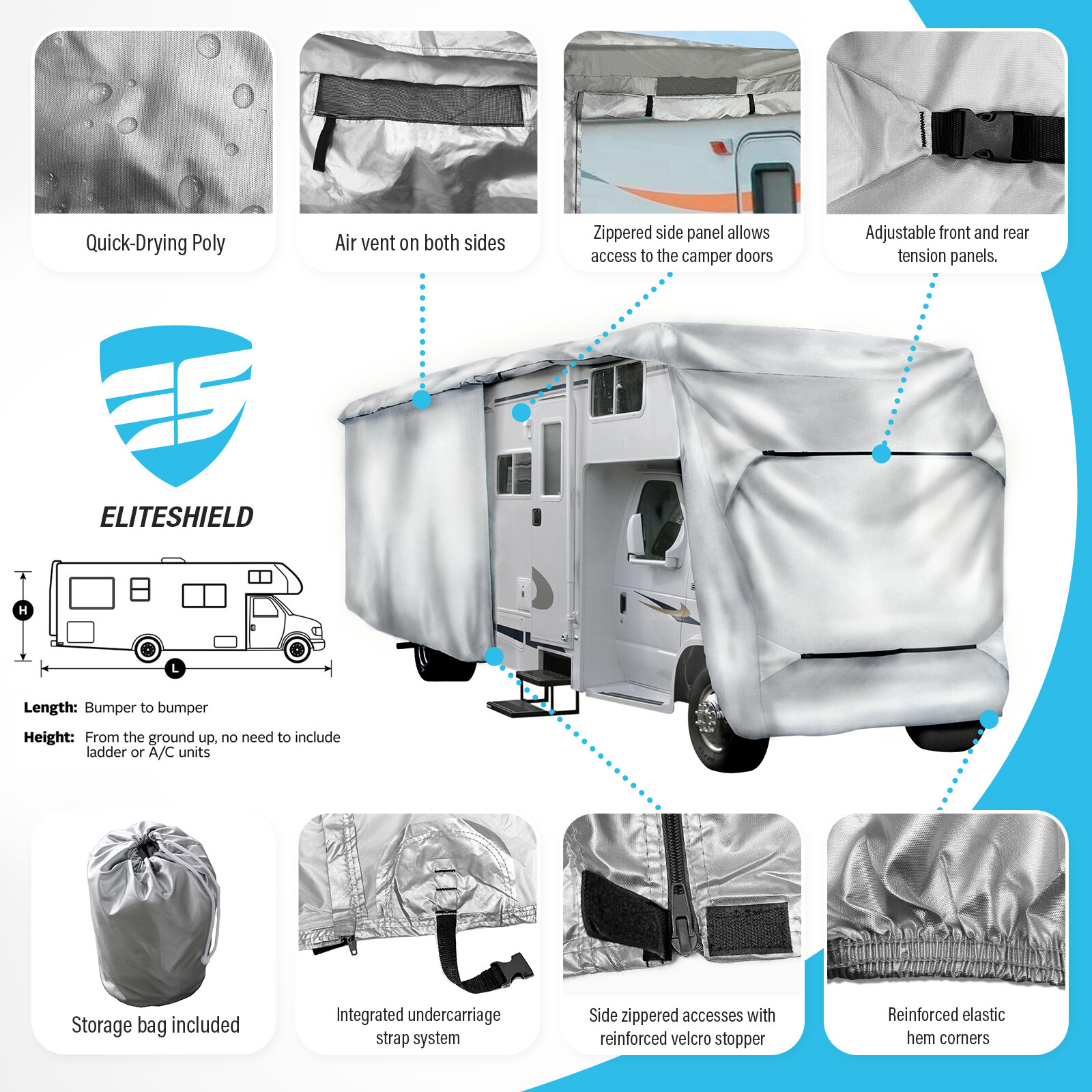 Ultimate Class C RV Motorhome Camper Storage Cover Heavy Duty Weatherproof