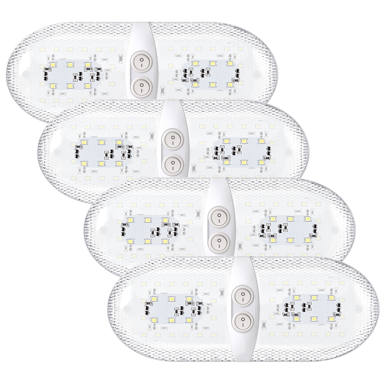 4 Pack – Cool White 6000-6500K RV Double Ceiling Dome Light – Interior Lighting