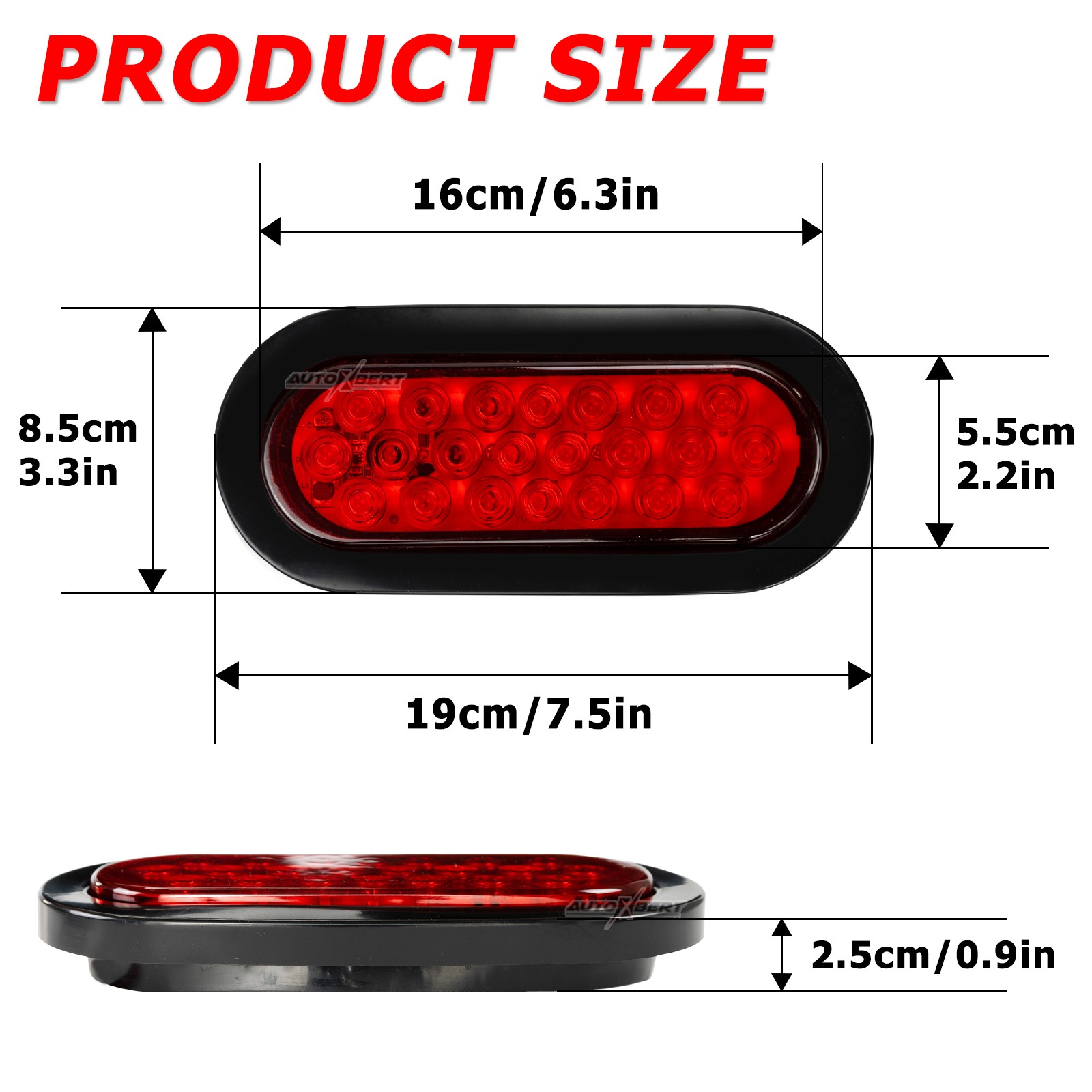 2x Oval Trailer Tail Light Indicator Stop Brake Rear Lamp Caravan Camper UTE UTV