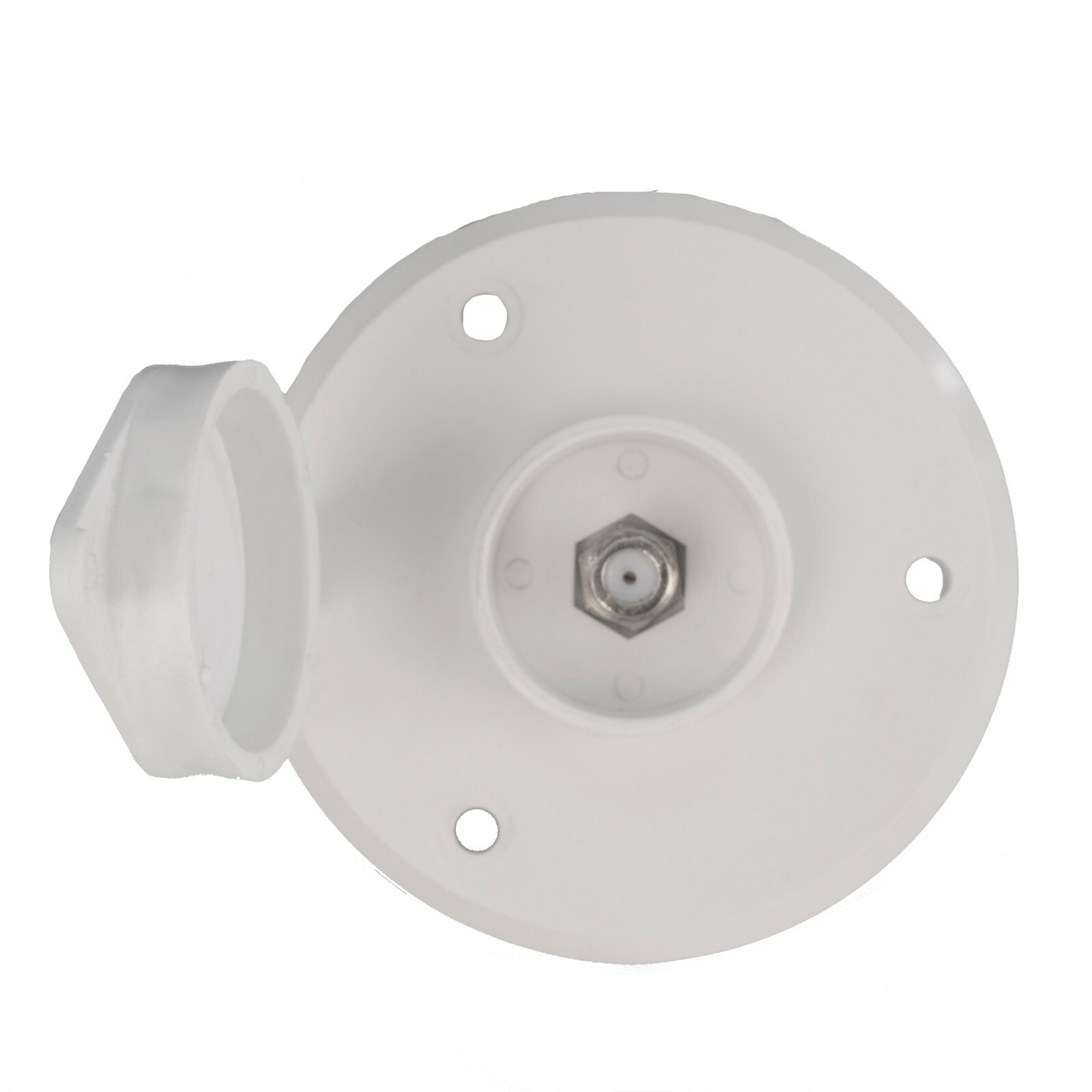 RV Cable TV Plate Coaxial Cable Connector Round Receptacle Black or White