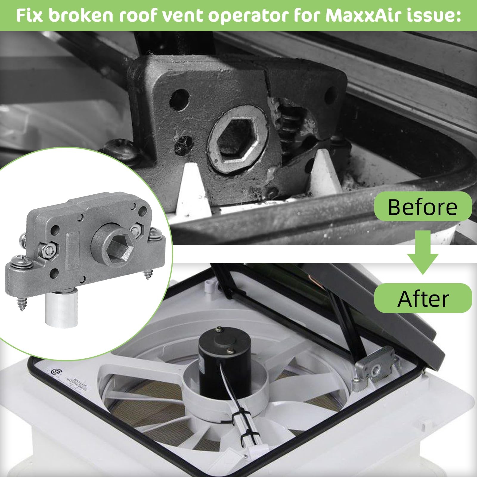 10A20281K1 for MaxxAir Vent Fan Parts,10A20281K1-1AF Roof nominal, silver