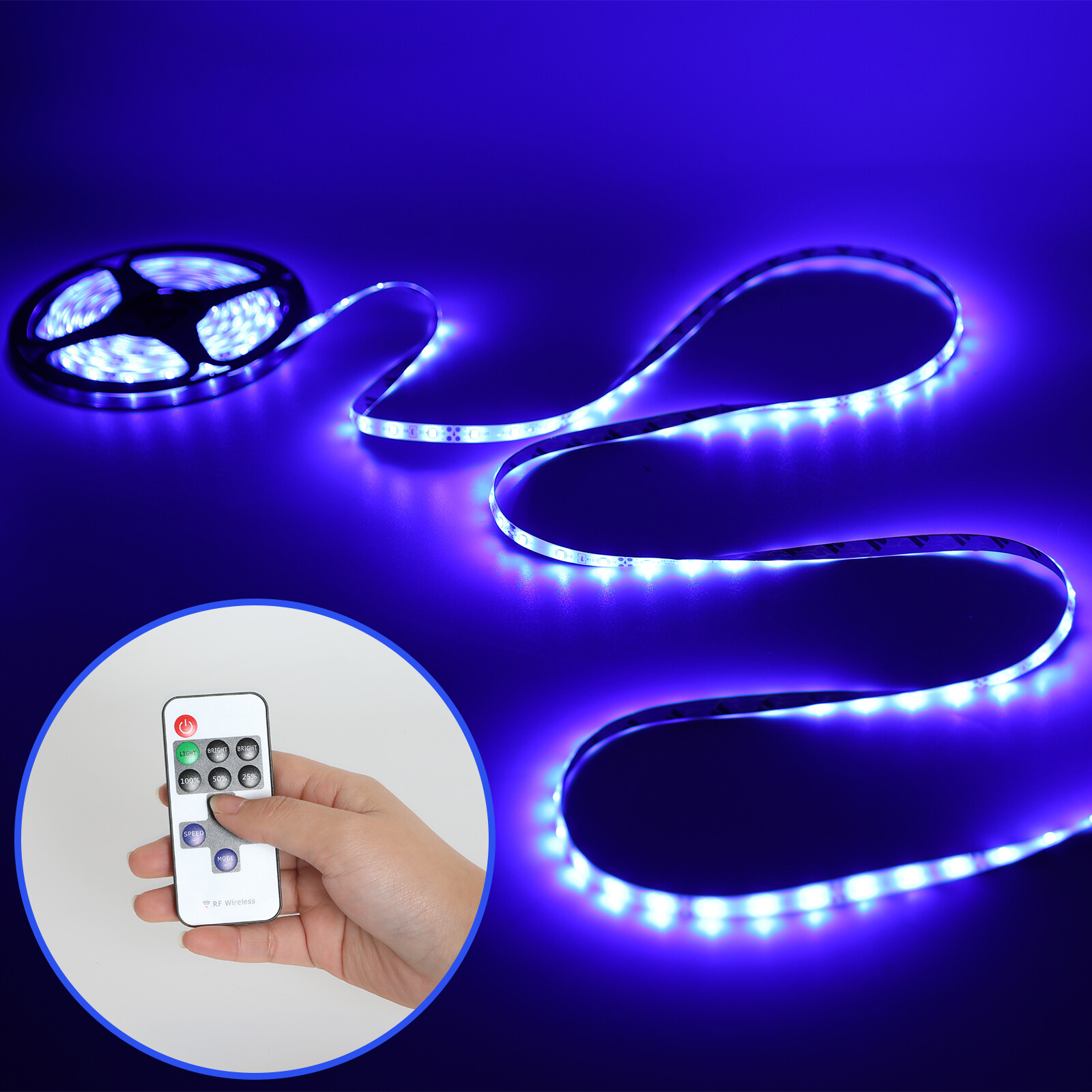 Premium RV Awning LED Light Strip Boat Camper Deck Blue Multi Colored LEDs 16 Ft