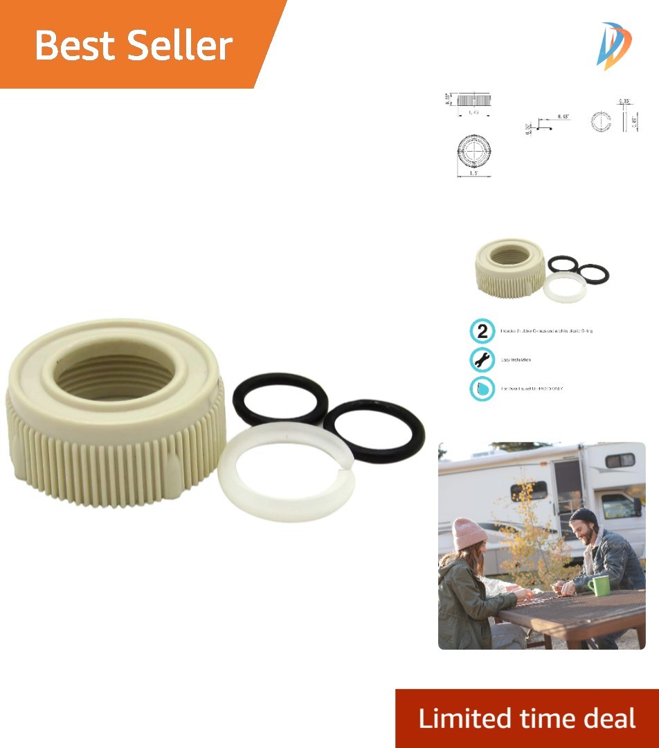 RV Faucet Spout Nut & Rings Set – Elegant Bisque Parchment for Easy Installation