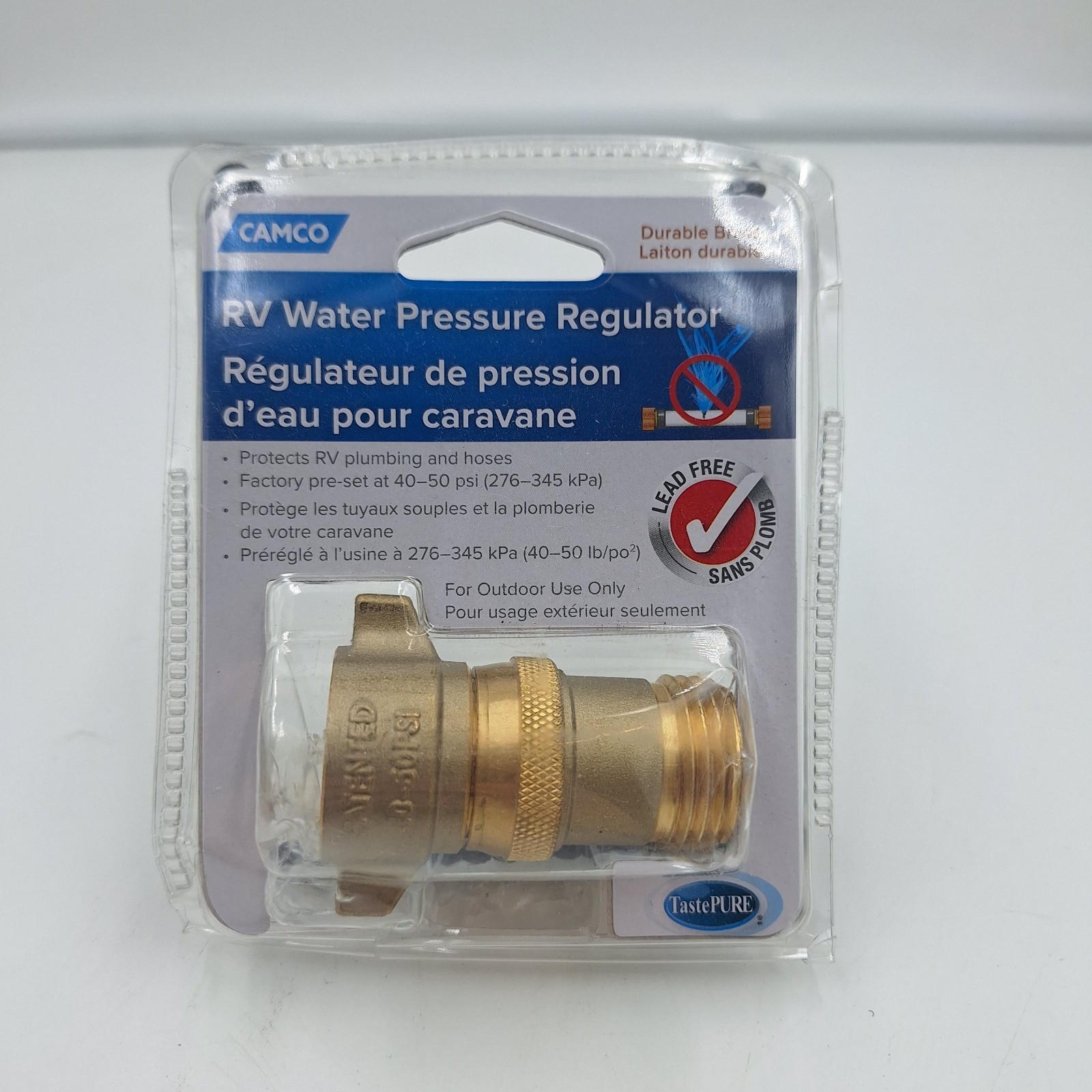 RV Water Pressure Regulator Camco New Lead-Free 40055 Brass
